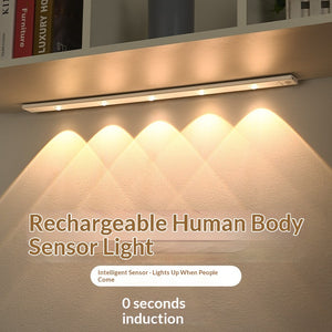 Under Cabinet Lights LED Motion Sensor Indoor, USB Rechargeable ,3 Light Modes Stepless Dimming Hill Light, 6500K Night Light for Closet Cabinet Kitchen Wardrobe (15.74in/40cm)