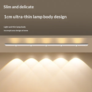 Under Cabinet Lights LED Motion Sensor Indoor, USB Rechargeable ,3 Light Modes Stepless Dimming Hill Light, 6500K Night Light for Closet Cabinet Kitchen Wardrobe (15.74in/40cm)