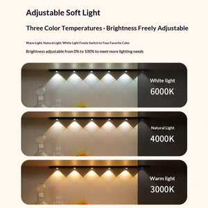 Under Cabinet Lights LED Motion Sensor Indoor, USB Rechargeable ,3 Light Modes Stepless Dimming Hill Light, 6500K Night Light for Closet Cabinet Kitchen Wardrobe (15.74in/40cm)